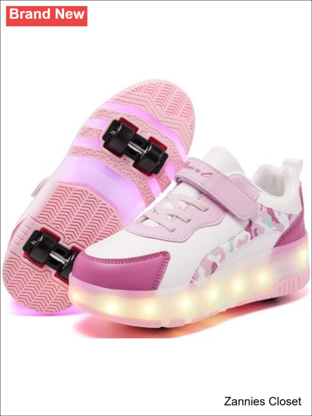 ✨ Kids LED Roller Skates 4 Wheel Skating Sneakers 12 Light Modes Boys Girls